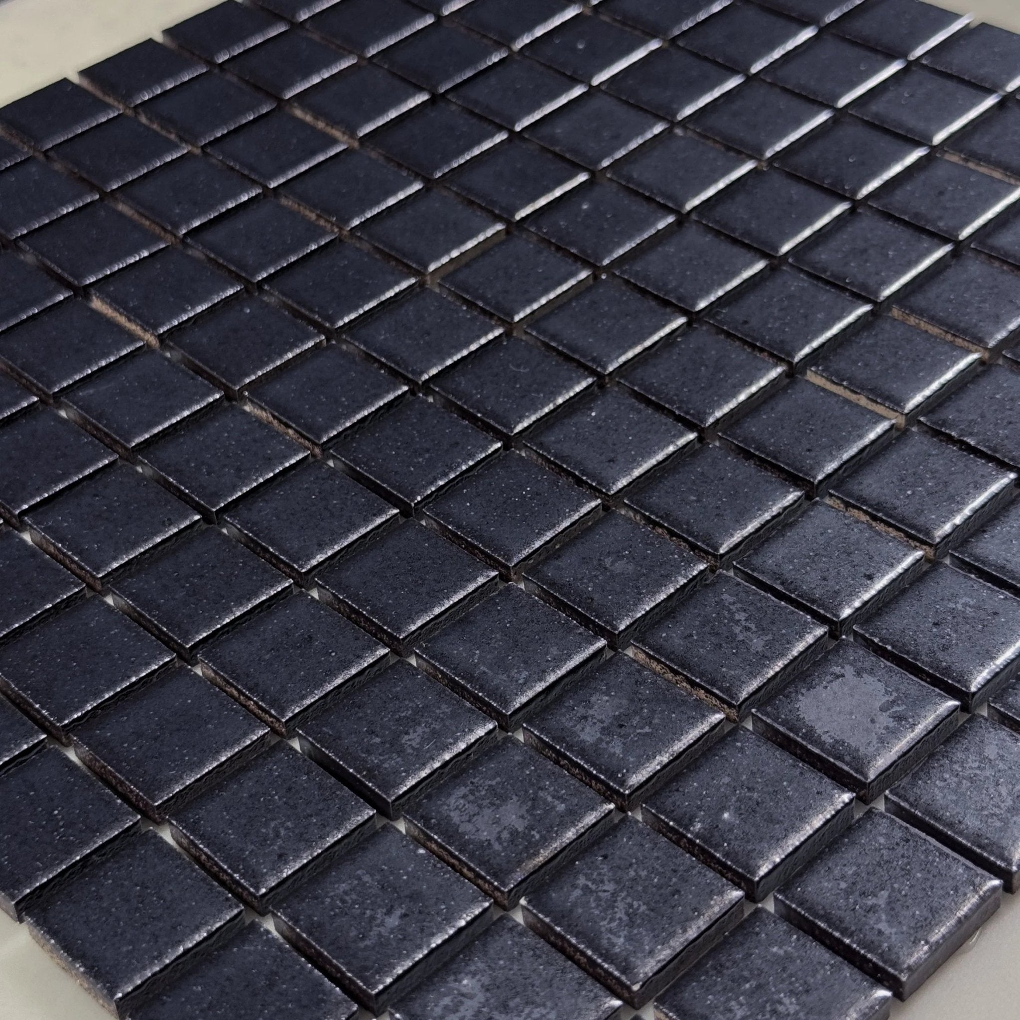 Japanese ceramic wall tiles Kaji Ko in Wrought Iron from Mittsu Japanese Tiles