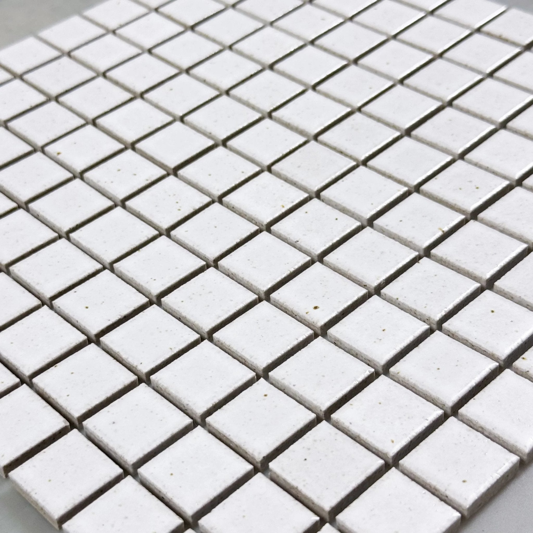 Japanese ceramic wall tiles Kaji Ko in Powder White from Mittsu Japanese Tiles