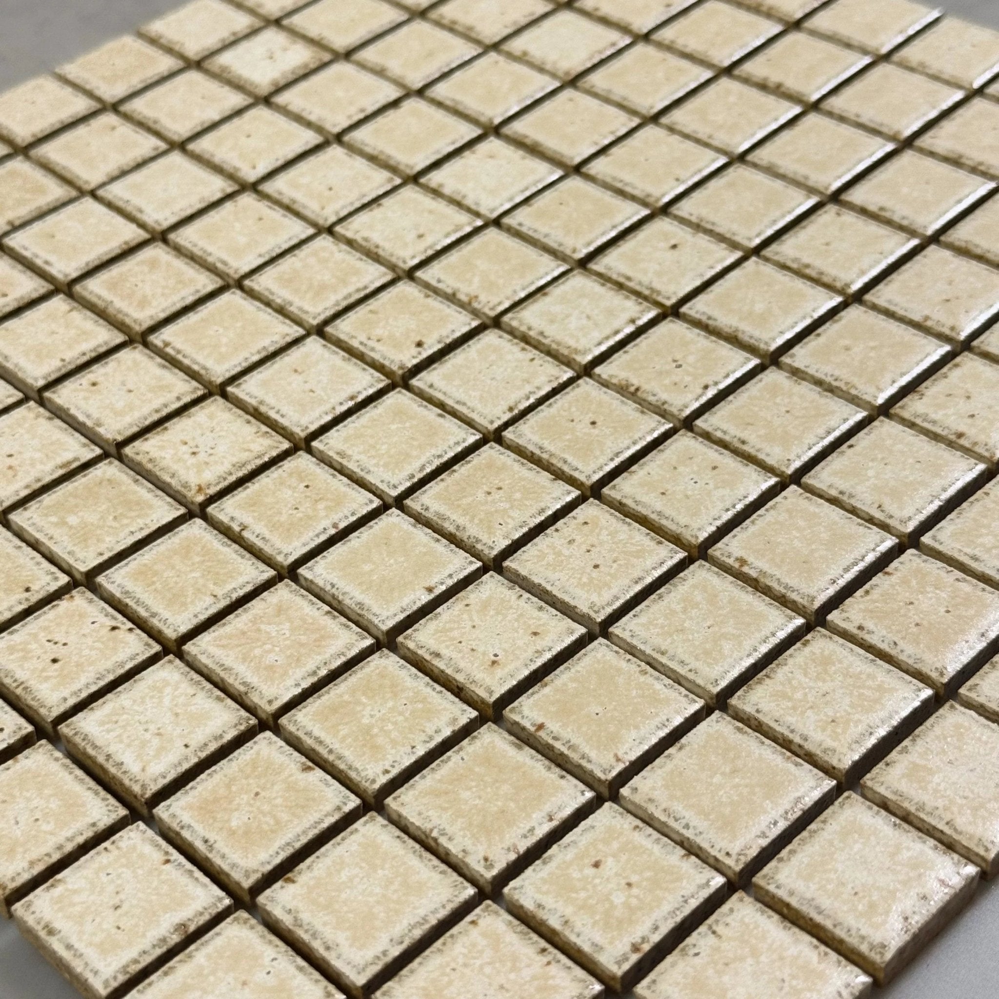 Japanese ceramic wall tiles Kaji Ko in Oat from Mittsu Japanese Tiles