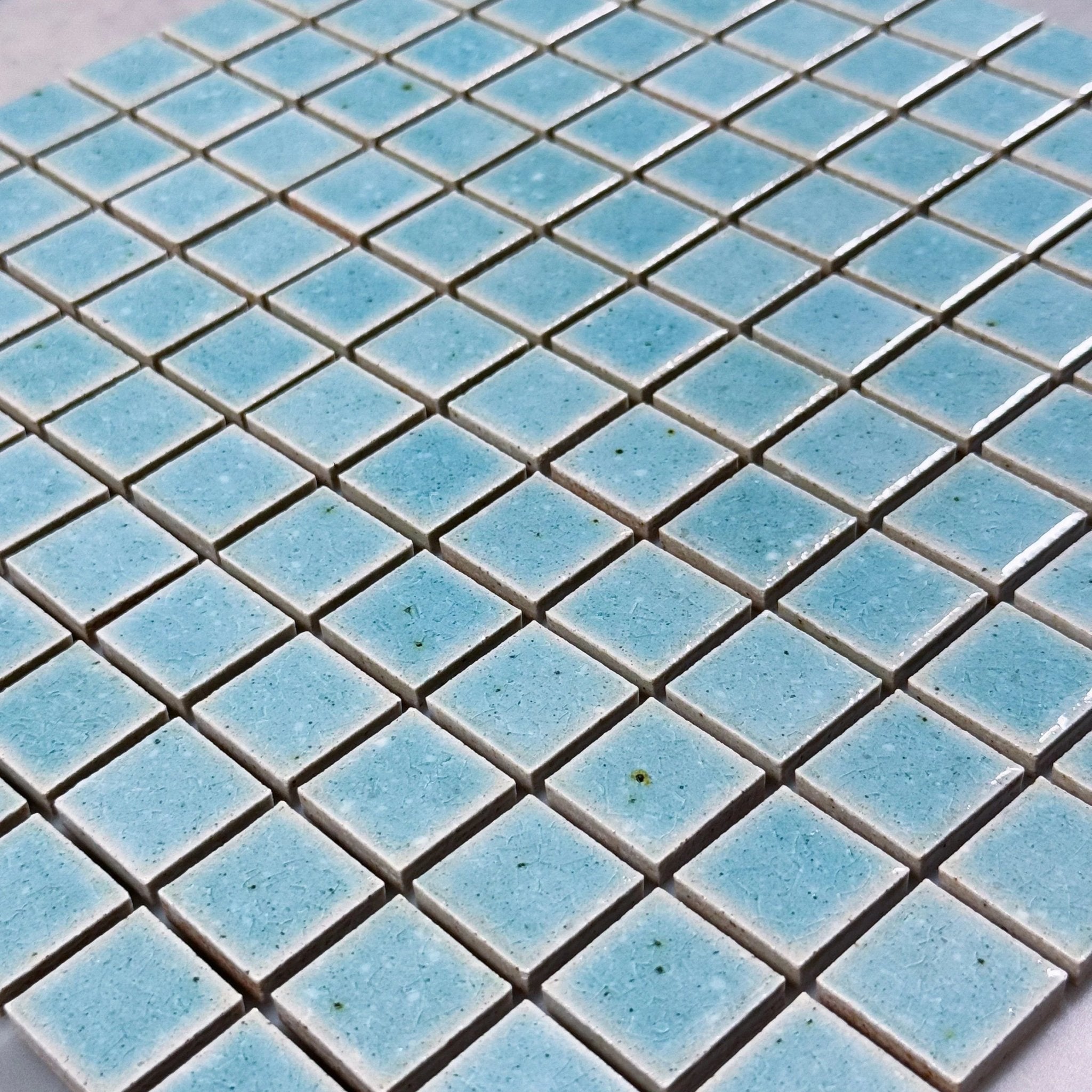 Japanese ceramic wall tiles Kaji Ko in Frozen Mint from Mittsu Japanese Tiles