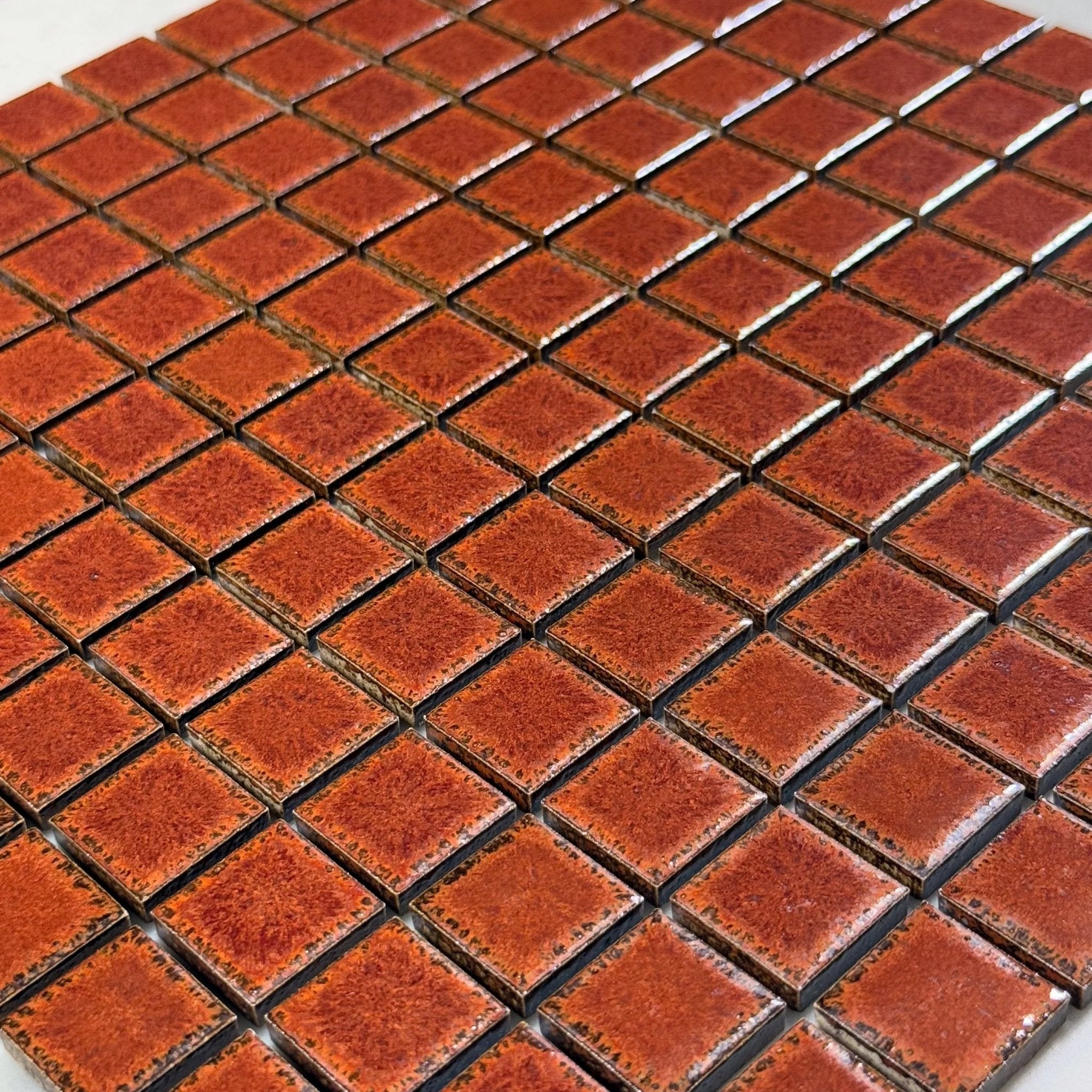 Japanese ceramic wall tiles Kaji Ko in Brick from Mittsu Japanese Tiles