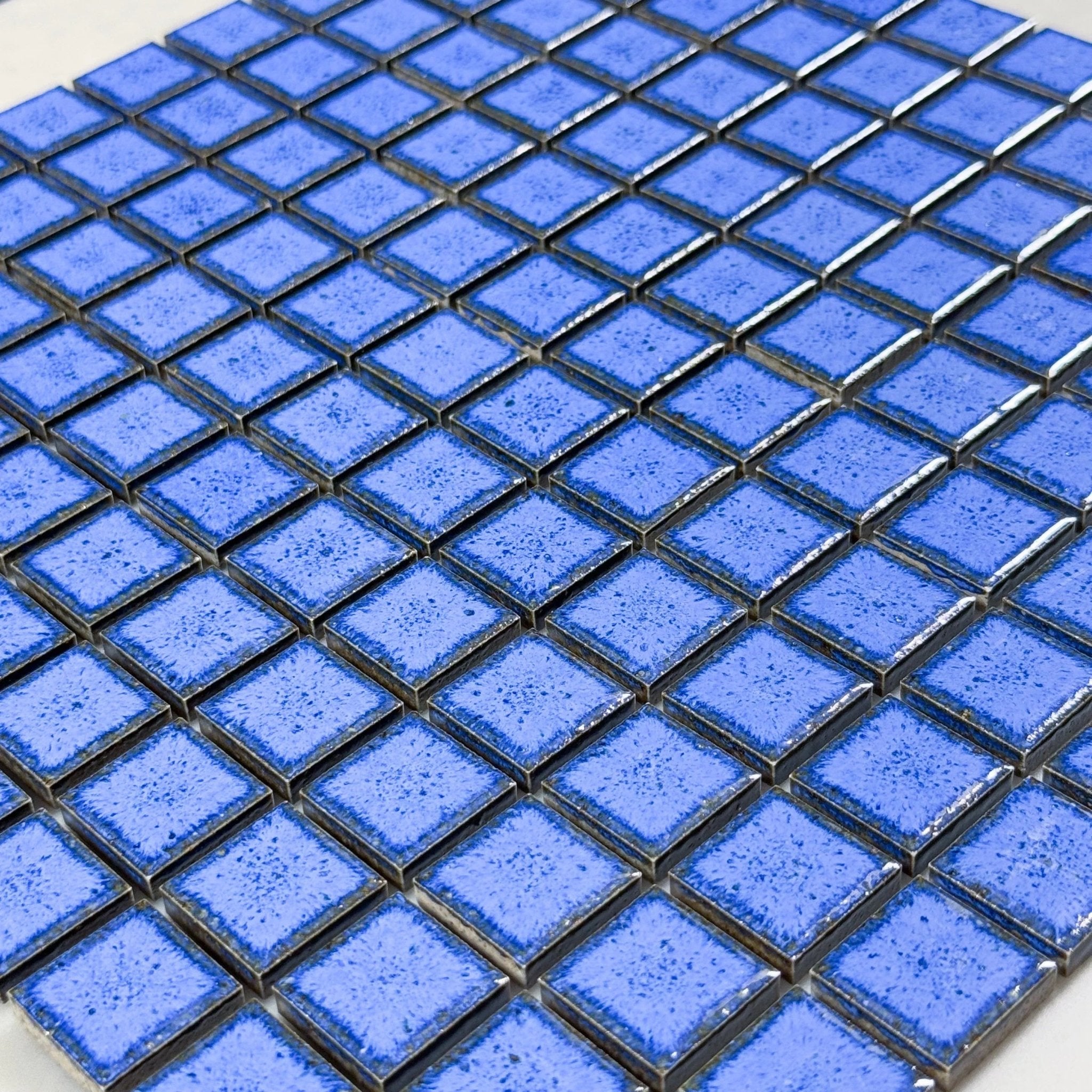Japanese ceramic wall tiles Kaji Ko in Sapphire from Mittsu Japanese Tiles