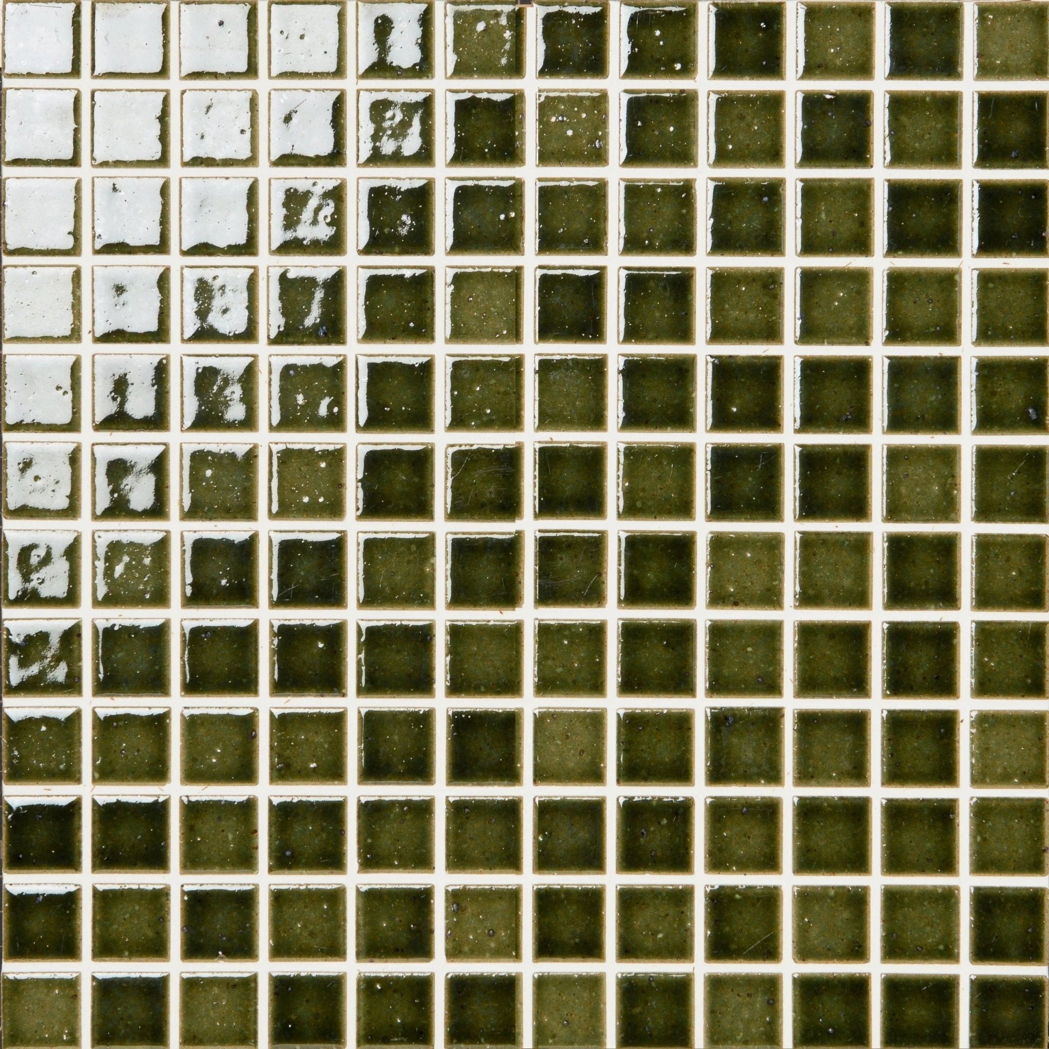 Japanese ceramic wall tiles Kaji Ko Sample in Vintage Green from Mittsu Japanese Tiles