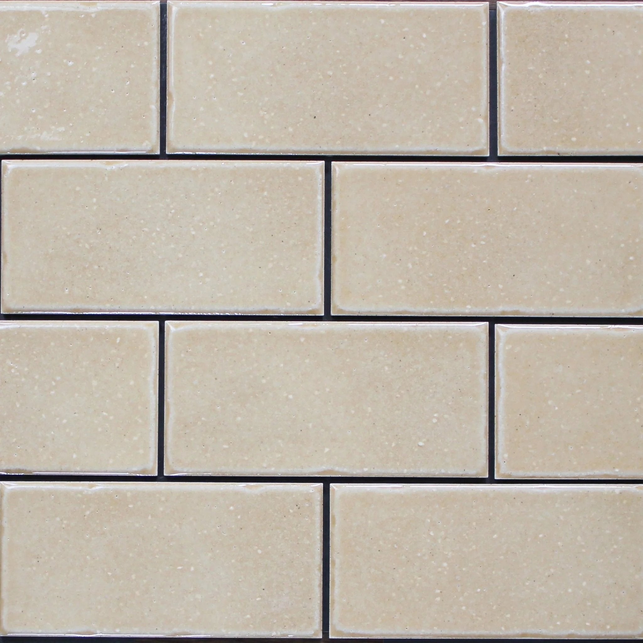 Japanese ceramic wall tiles Kaji Kukei Sample in Light Mustard from Mittsu Japanese Tiles