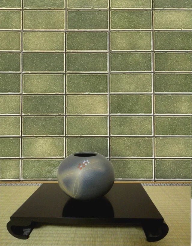 Japanese ceramic wall tiles Kaji Kukei Sample in Crystal Grey from Mittsu Japanese Tiles