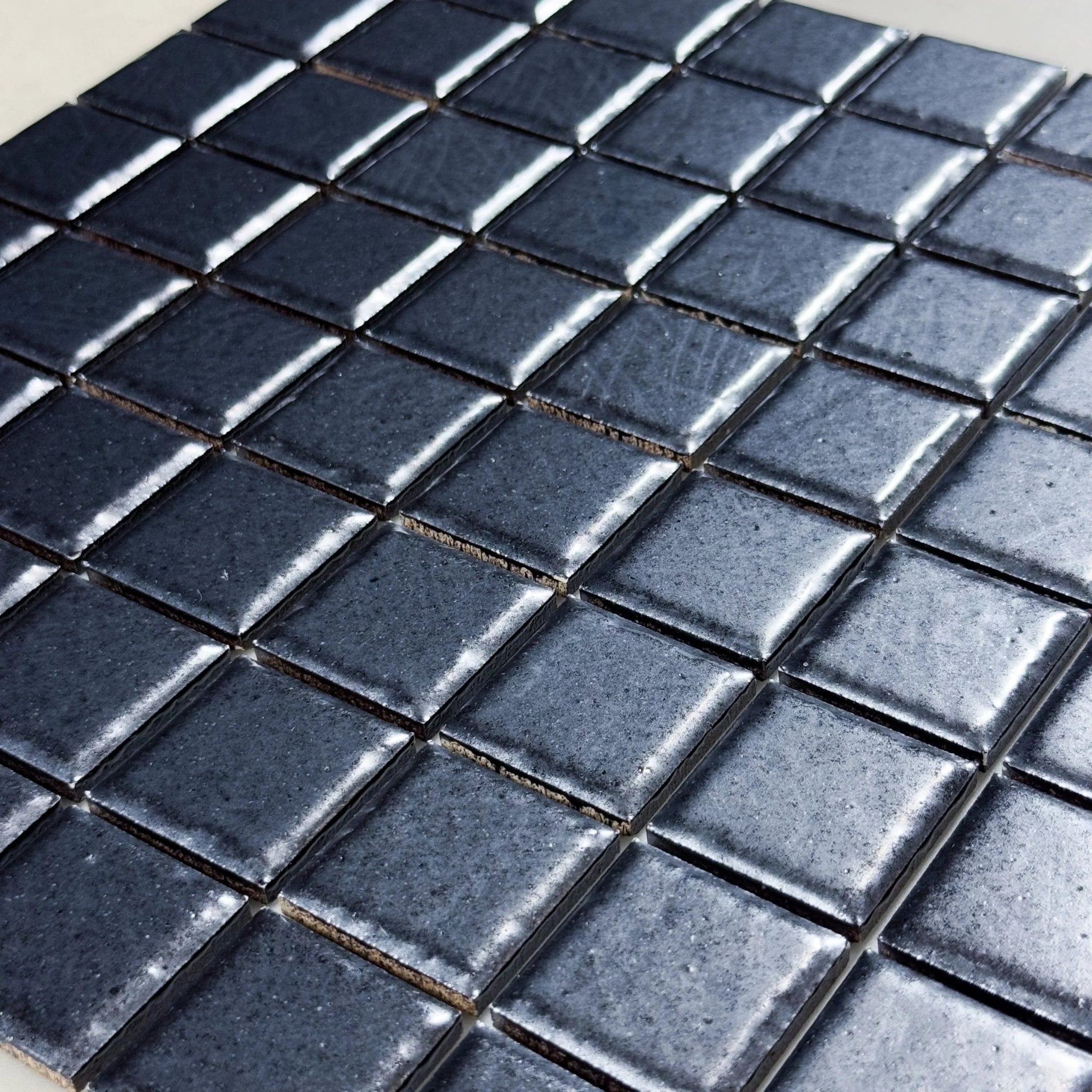 Japanese ceramic wall tiles Kaji Naka in Wrought Iron from Mittsu Japanese Tiles