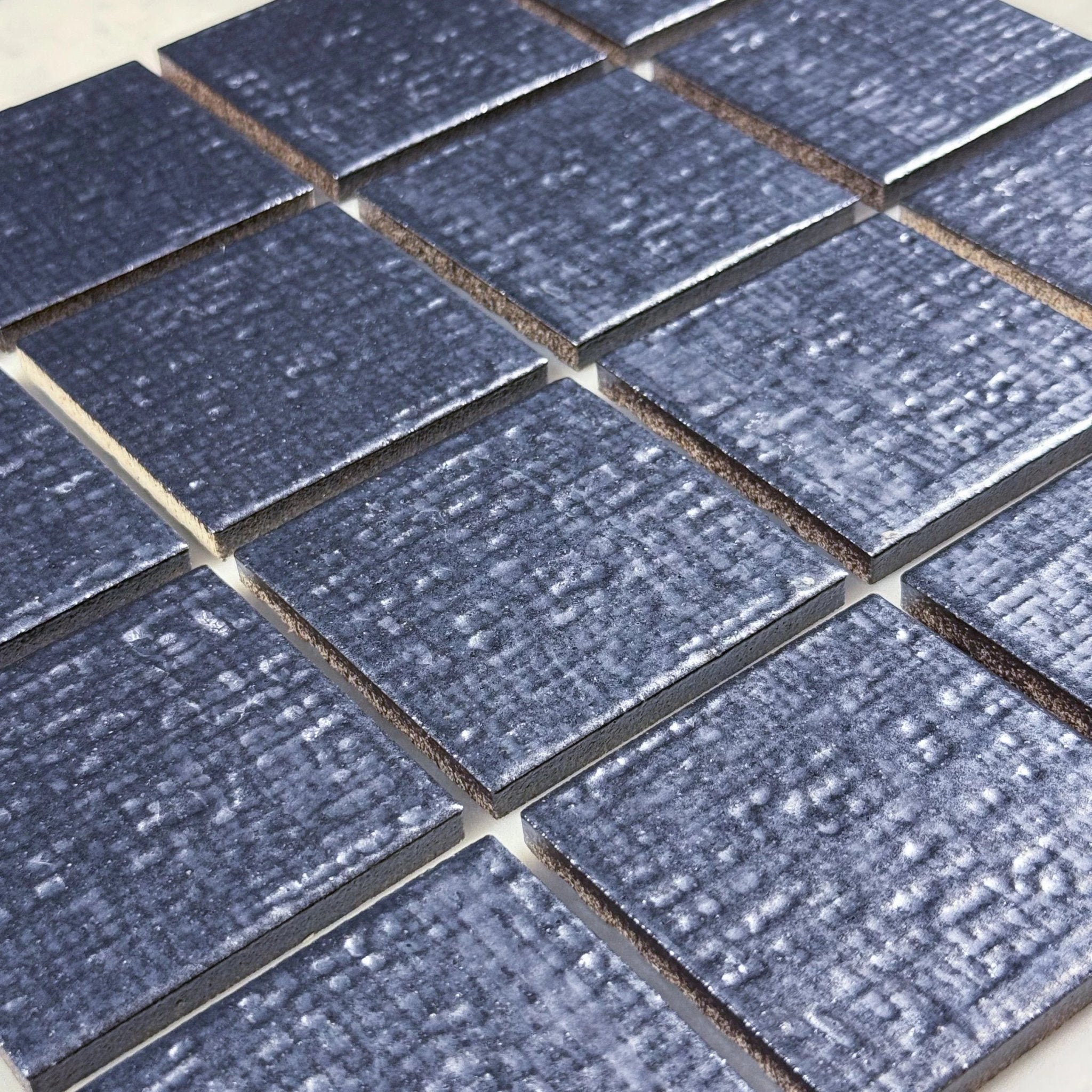 Japanese ceramic wall tiles Kaji Oki in Wrought Iron  from Mittsu Japanese Tiles