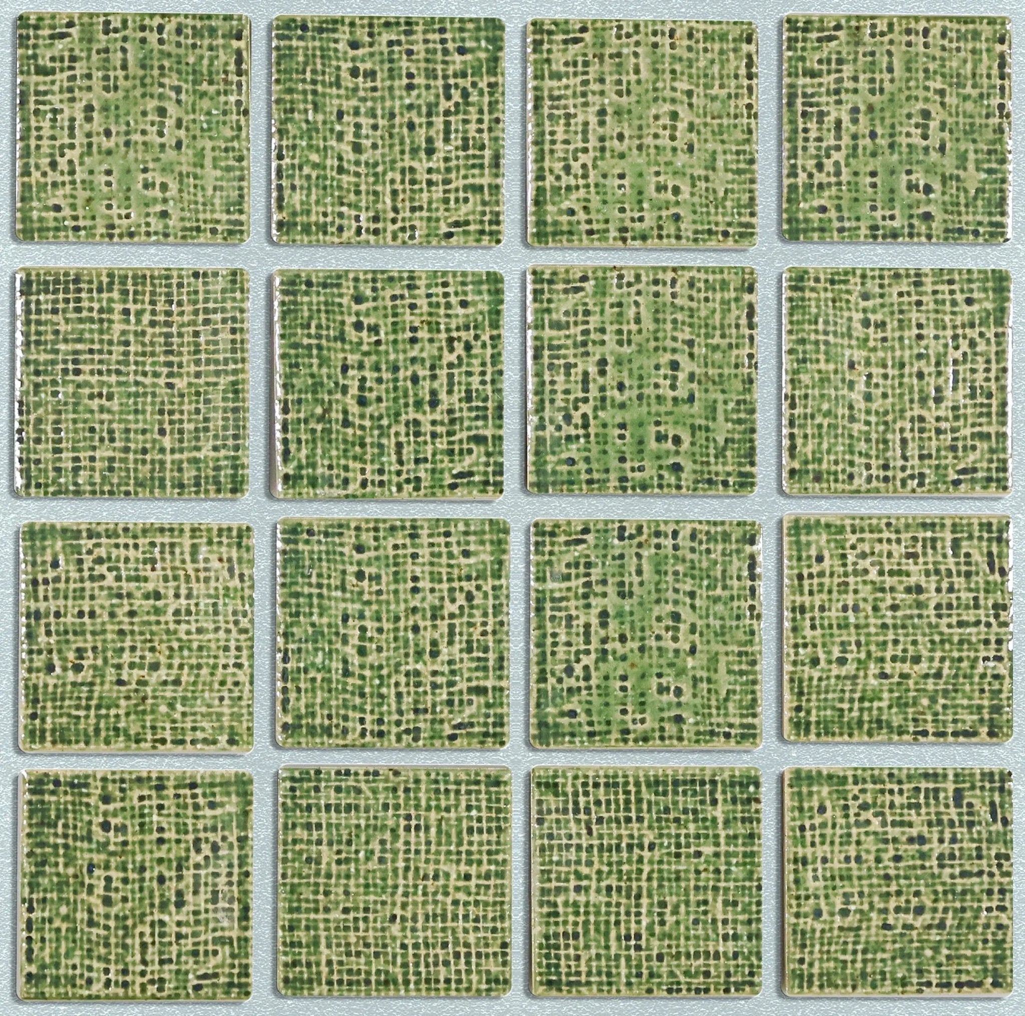 Japanese ceramic wall tiles Kaji Oki in Rifle Green  from Mittsu Japanese Tiles