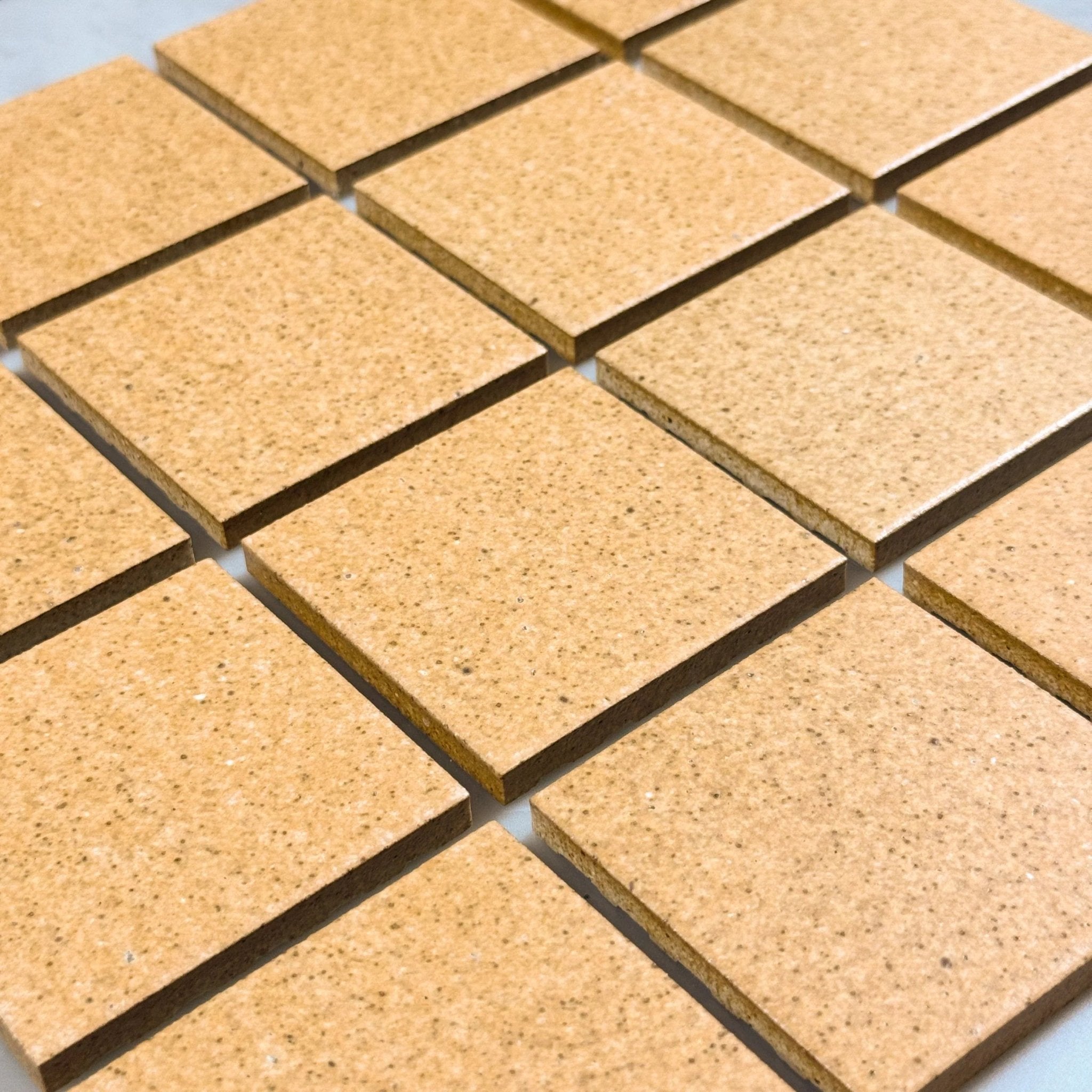 Japanese ceramic wall tiles Kaji Oki in Golden Brown from Mittsu Japanese Tiles