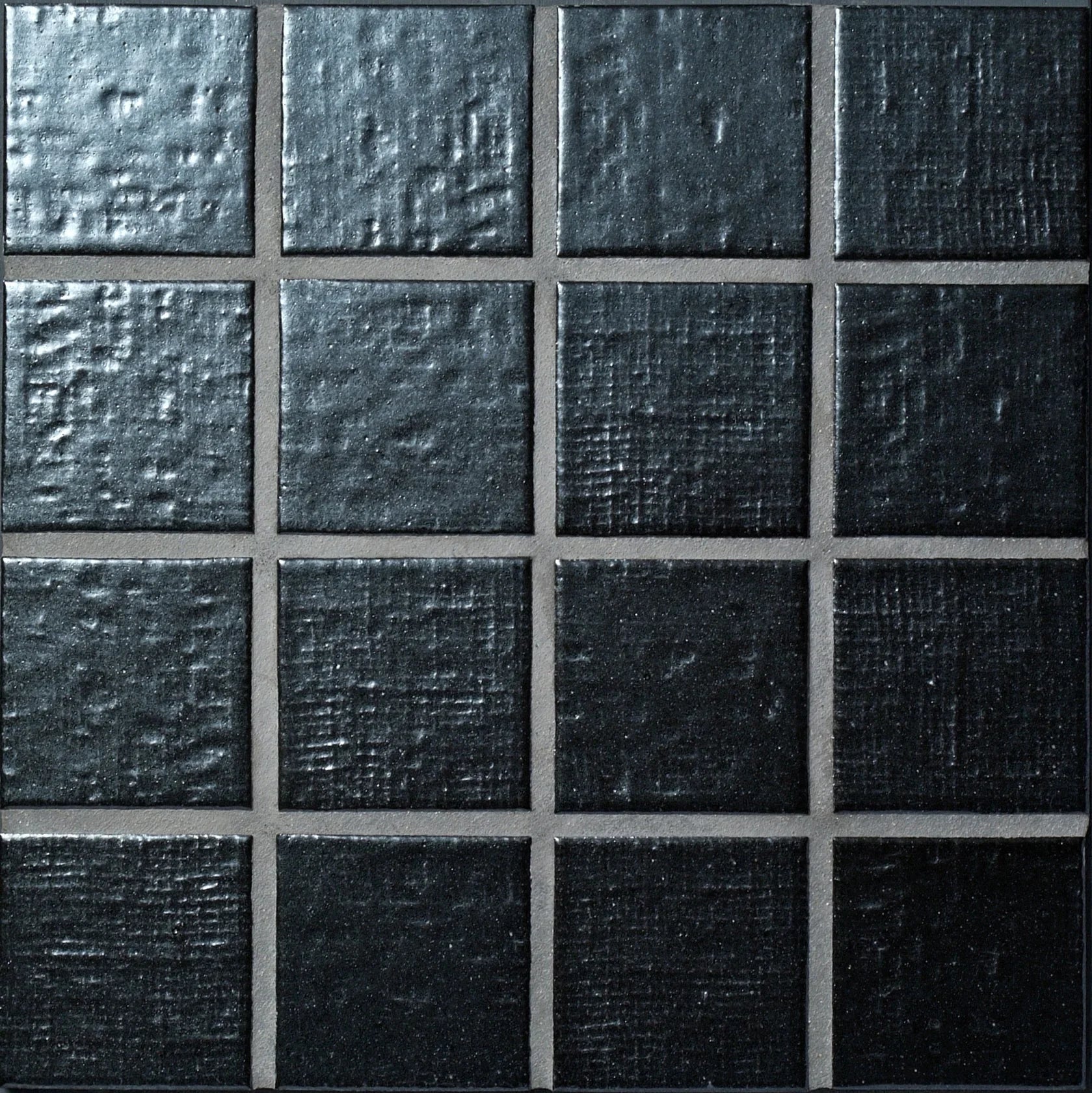 Japanese ceramic wall tiles Kaji Oki Sample in Wrought Iron  from Mittsu Japanese Tiles
