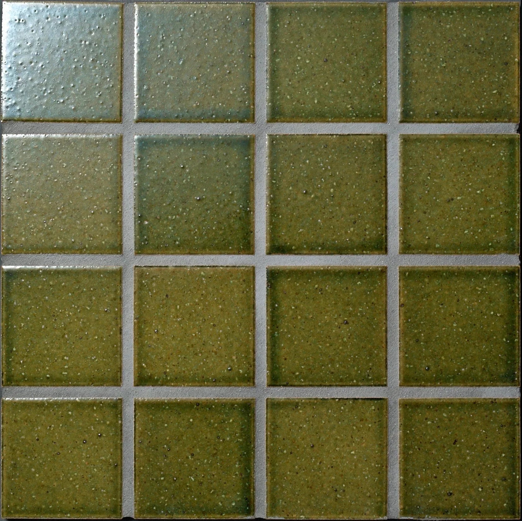 Japanese ceramic wall tiles Kaji Oki Sample in Vintage Green from Mittsu Japanese Tiles