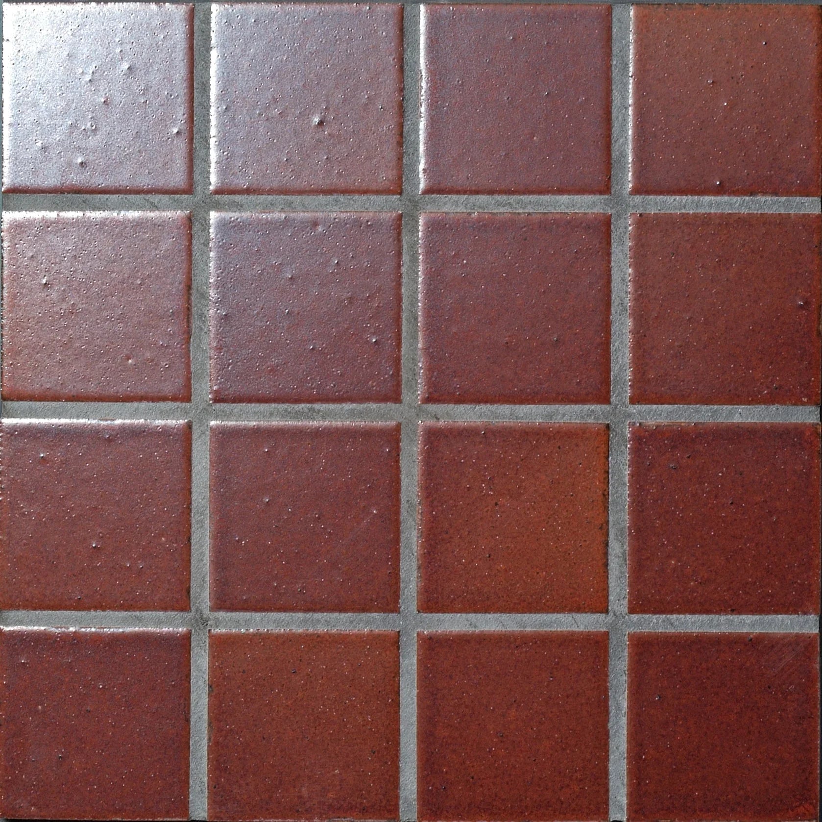 Japanese ceramic wall tiles Kaji Oki Sample in Vintage Red from Mittsu Japanese Tiles
