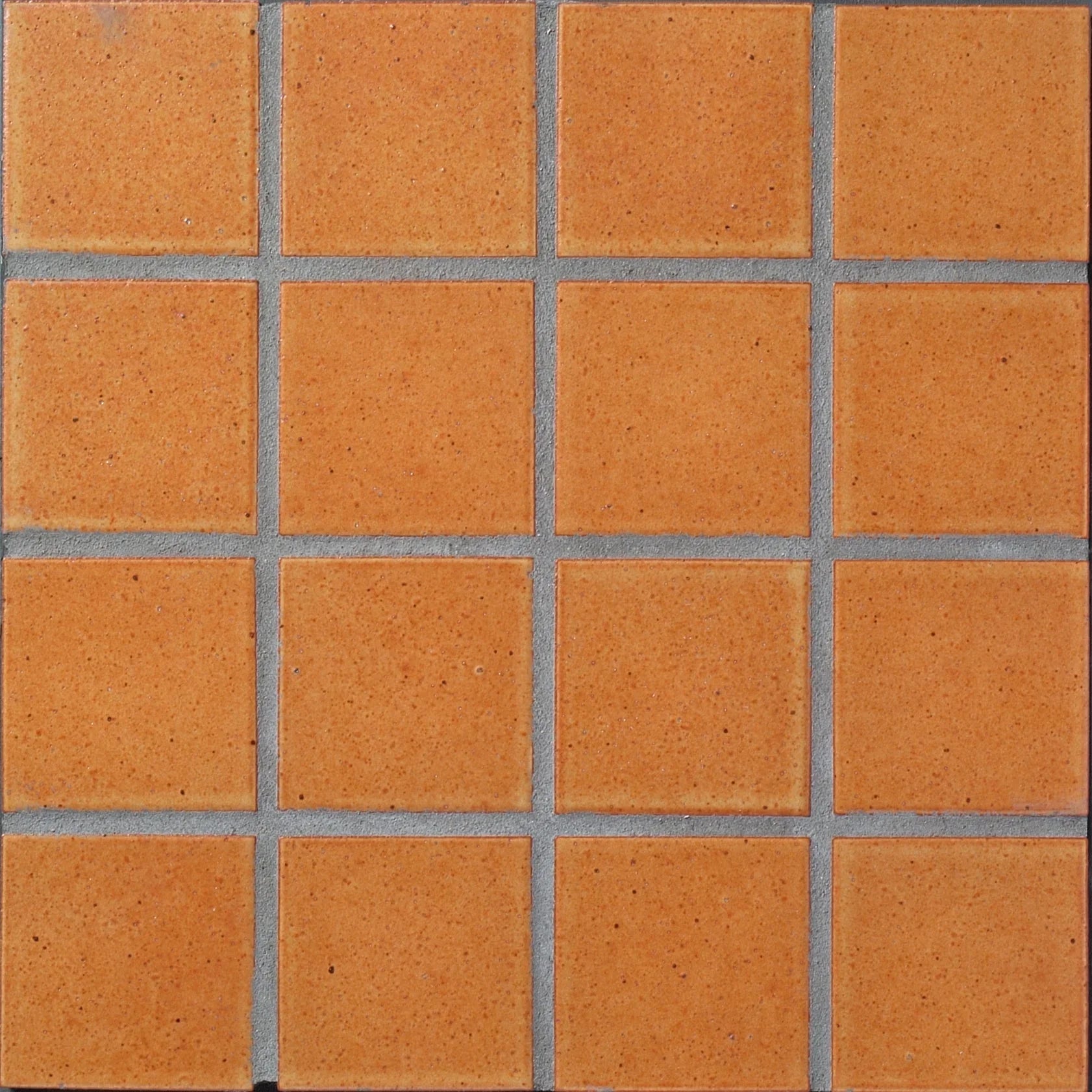 Japanese ceramic wall tiles Kaji Oki Sample in Tangerine from Mittsu Japanese Tiles