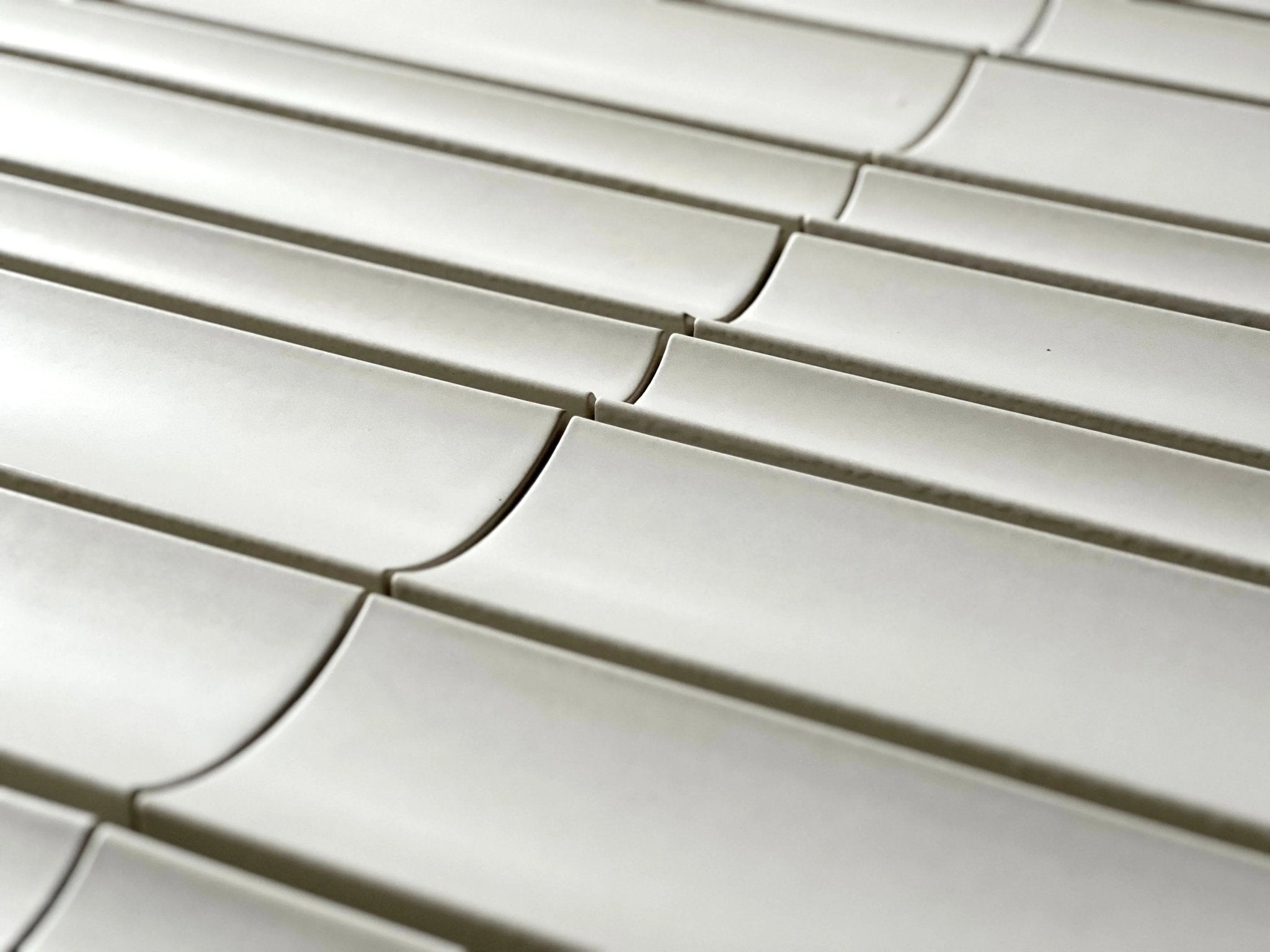Japanese ceramic wall tiles Kenzan No. 802 Sample in White from Mittsu Japanese Tiles