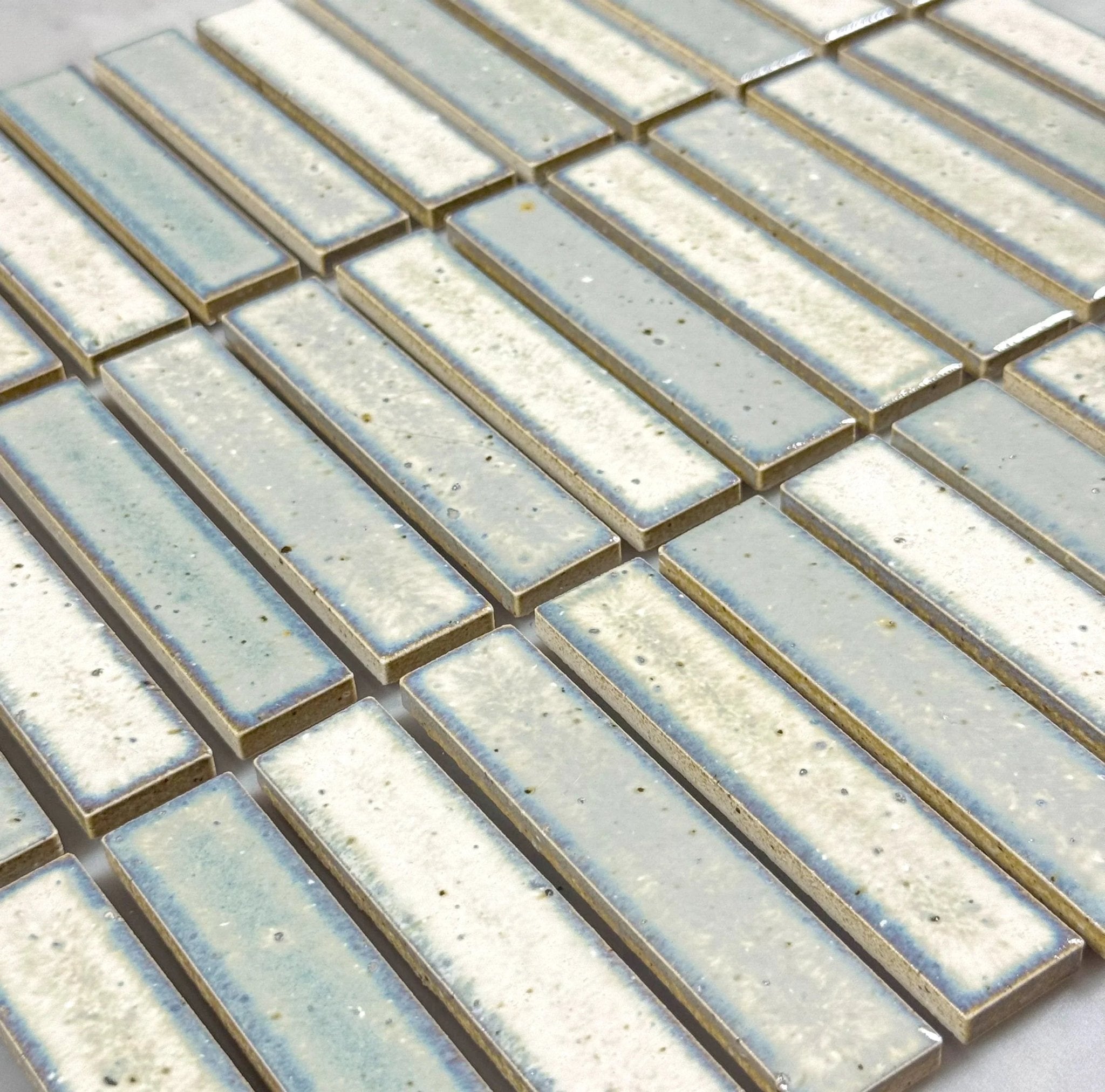Japanese ceramic wall tiles Kogarana Sample in Ocean Haze from Mittsu Japanese Tiles