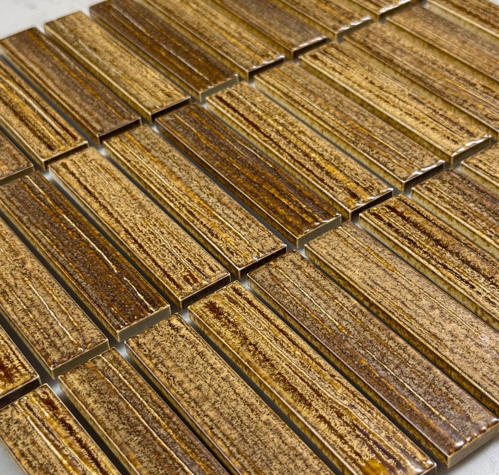 Japanese ceramic wall tiles Kogarana Sample in Tiramisu from Mittsu Japanese Tiles