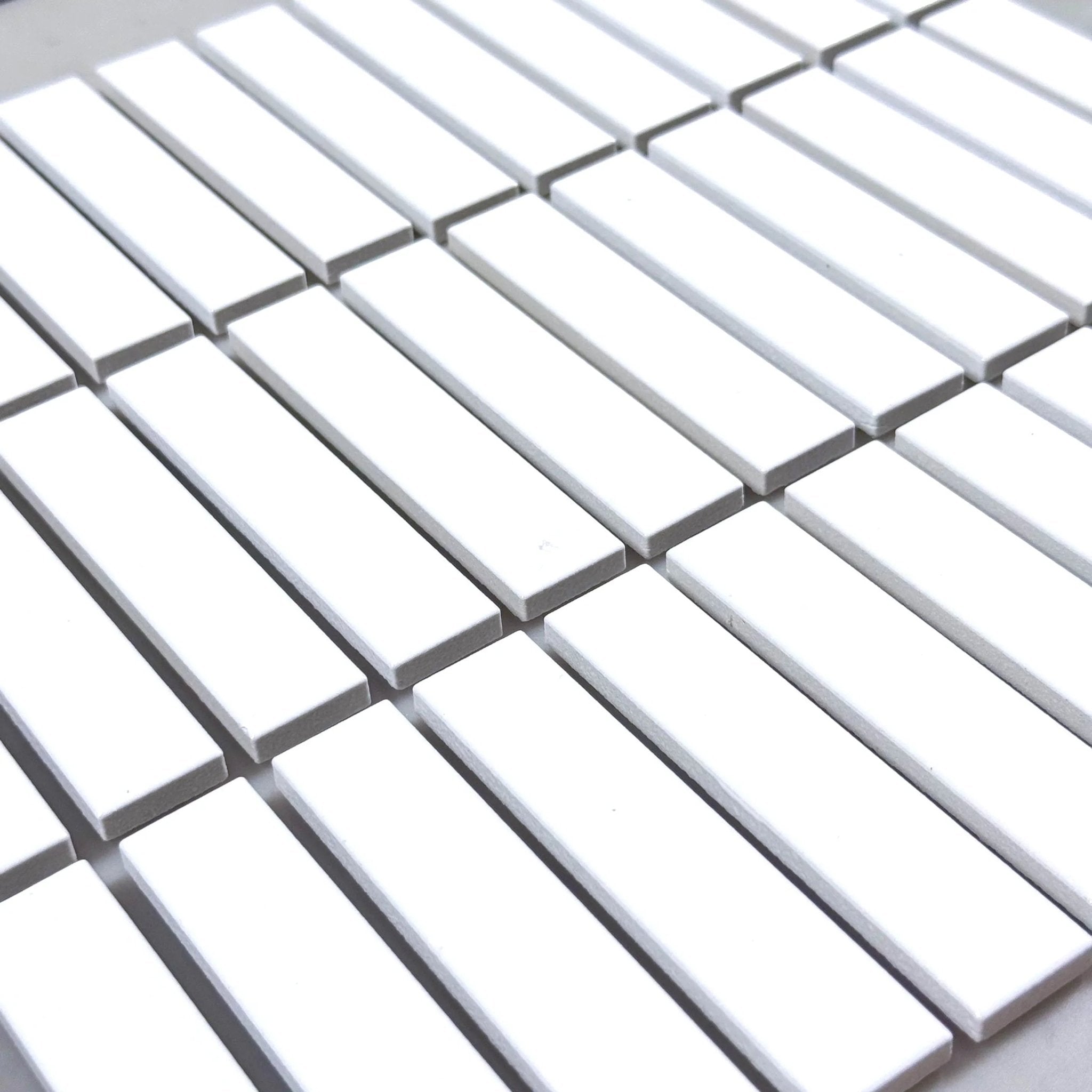 Japanese ceramic wall tiles Kogarana Sample in Matt White from Mittsu Japanese Tiles