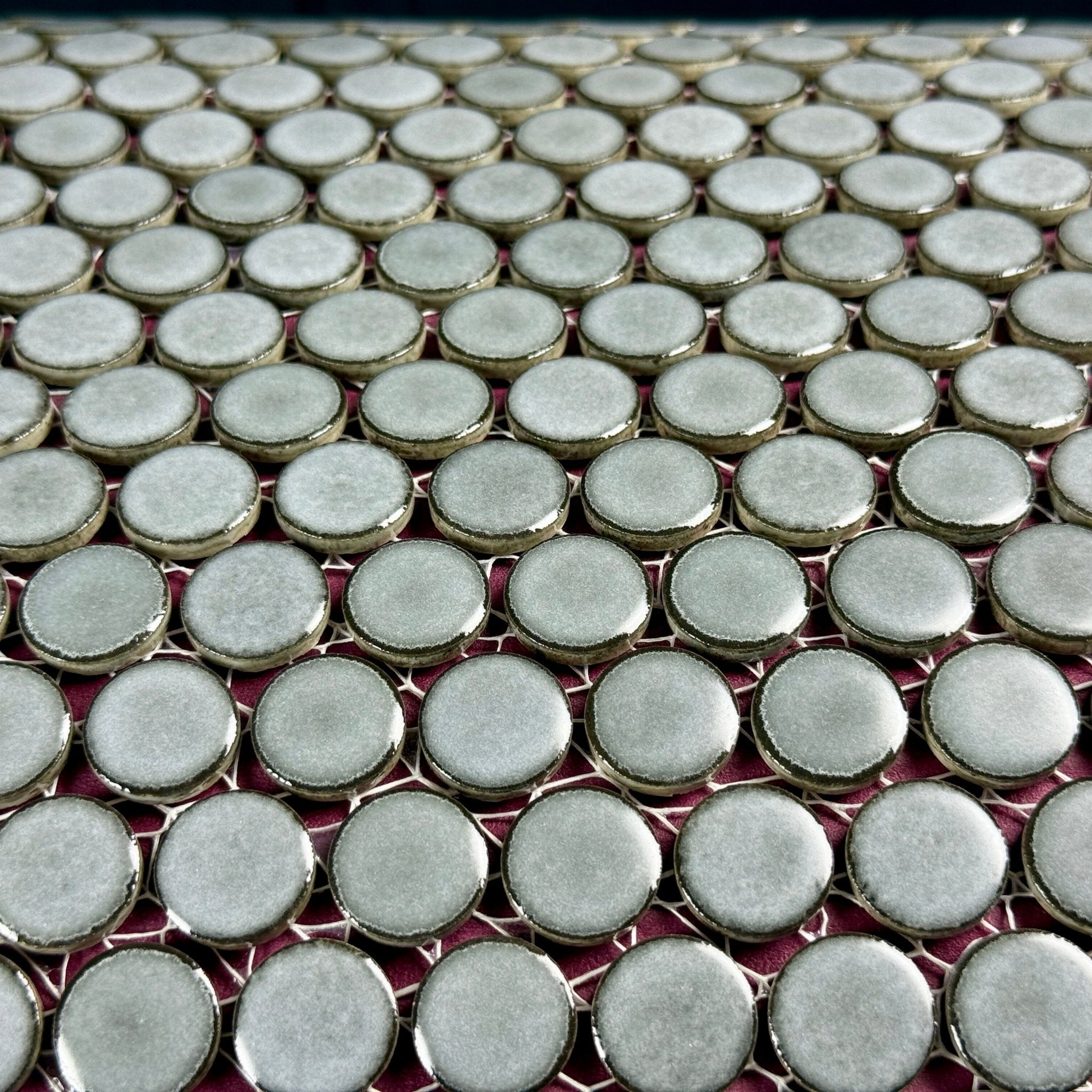 Japanese ceramic wall tiles Maru 19mm in Storm from Mittsu Japanese Tiles