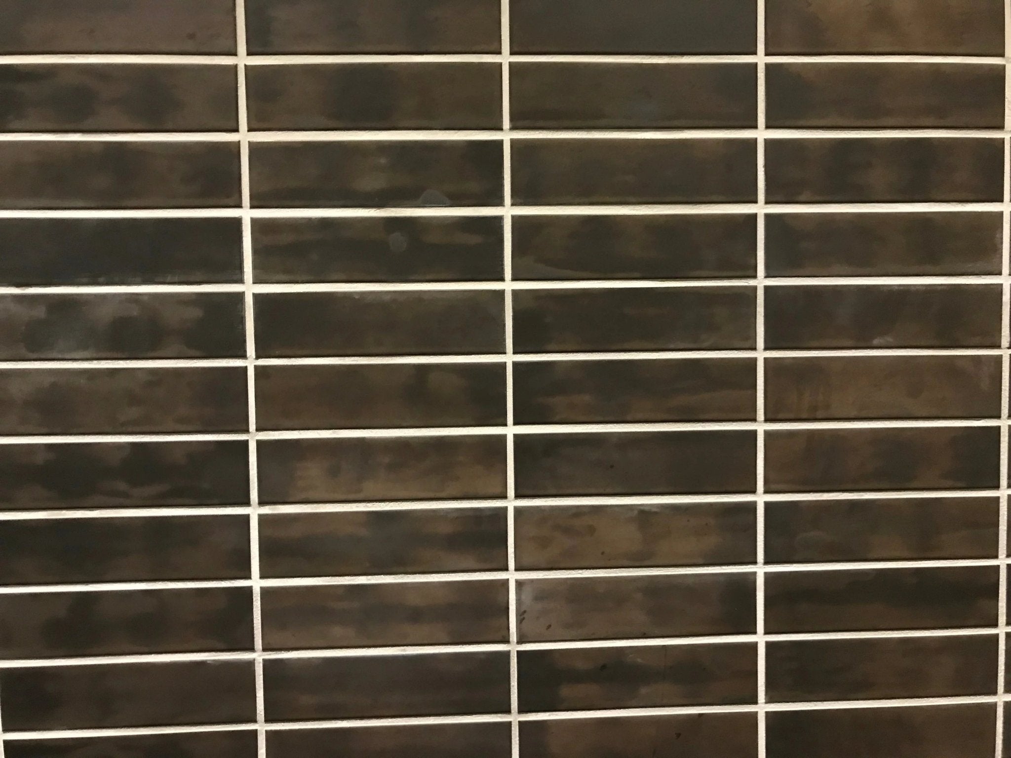 Japanese ceramic wall tiles Metal Brick Sample in Bronze from Mittsu Japanese Tiles