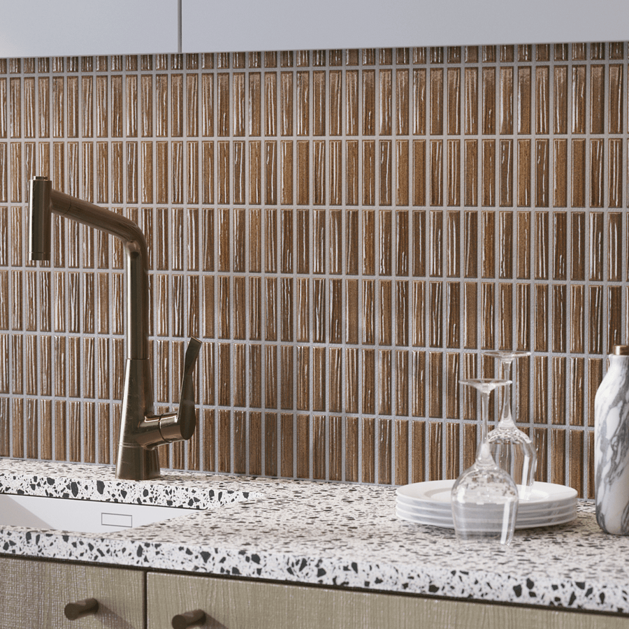 Japanese ceramic wall tiles Kogarana - Japanese Porcelain Wall Tile (UAE) in Tiramisu from Mittsu Japanese Tiles