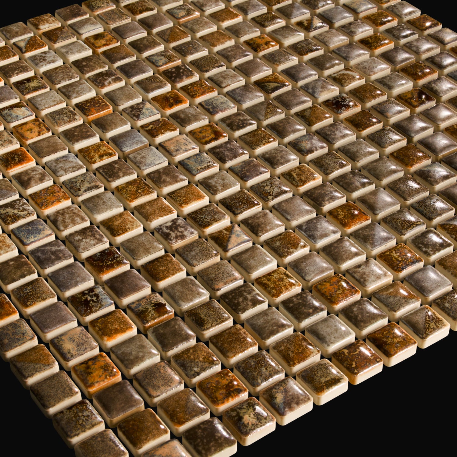 Japanese ceramic wall tiles Komasu Sample in Graphite Moss from Mittsu Japanese Tiles