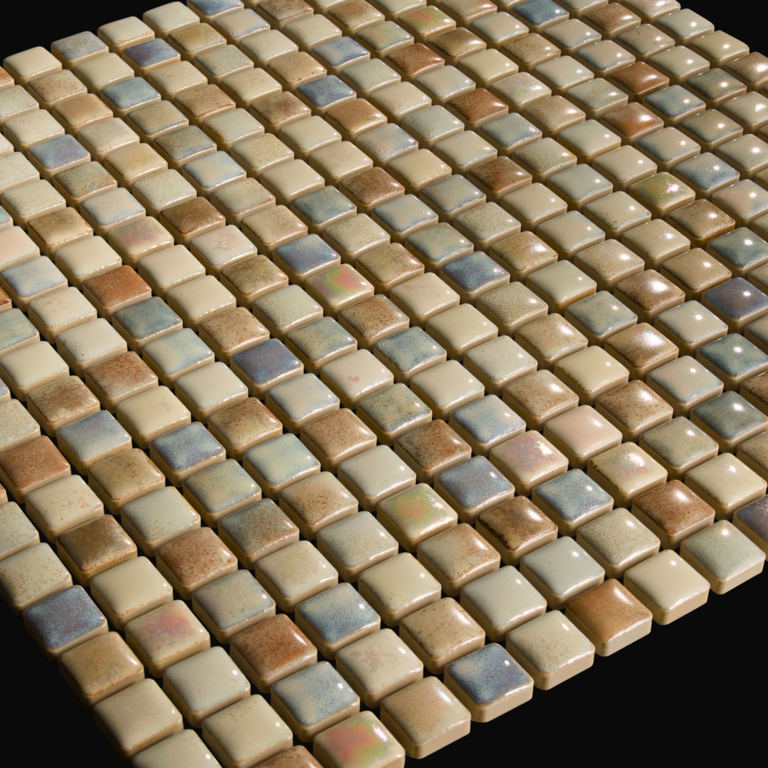 Japanese ceramic wall tiles Komasu Sample in Ivory Mix from Mittsu Japanese Tiles