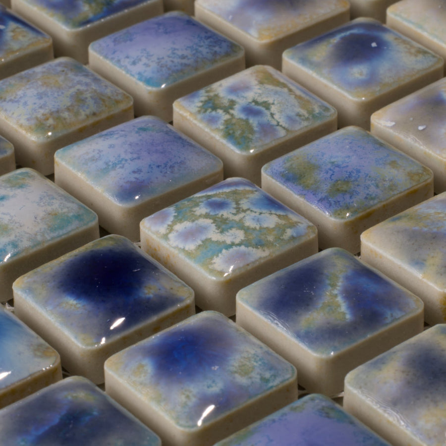 Japanese ceramic wall tiles Komasu Sample in Ivory Mix from Mittsu Japanese Tiles