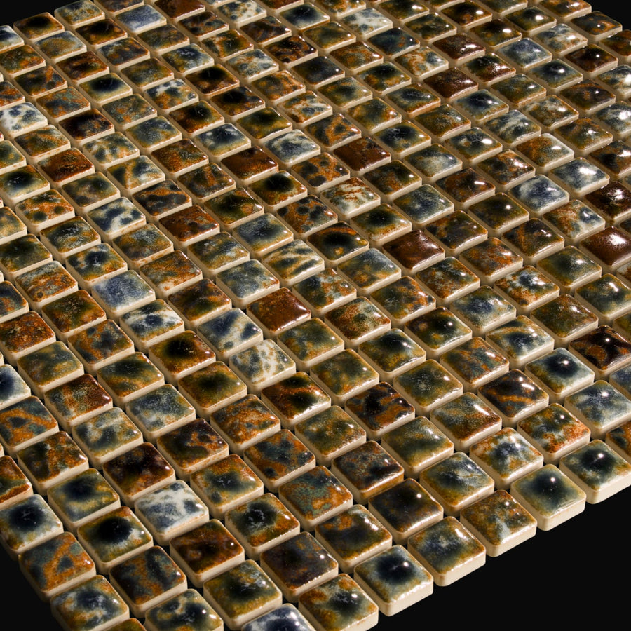 Komasu Japanese porcelain wall tile in Aged Bronze – Mittsu Japanese Tiles