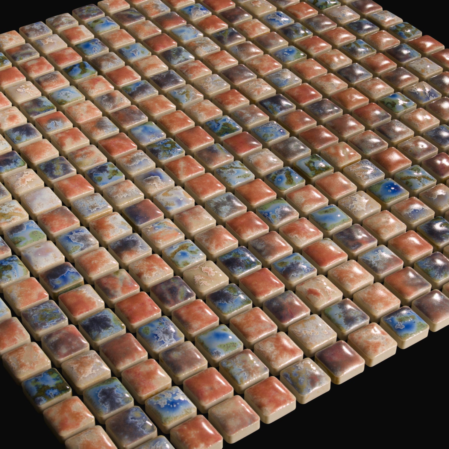 Japanese ceramic wall tiles Komasu Sample in Opal Blush from Mittsu Japanese Tiles