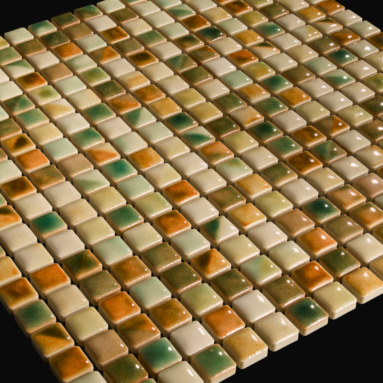Japanese ceramic wall tiles Komasu Sample in Warm Celadon from Mittsu Japanese Tiles