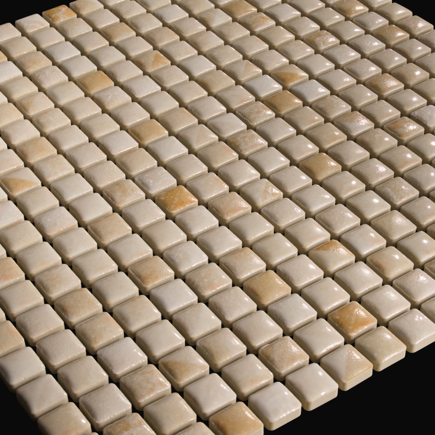 Japanese ceramic wall tiles Komasu Sample in Ivory Moss from Mittsu Japanese Tiles