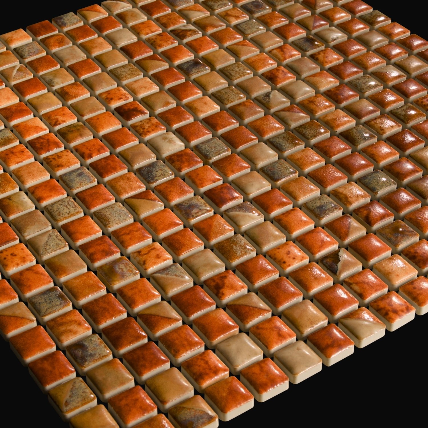 Japanese ceramic wall tiles Komasu Sample in Terracotta Mist from Mittsu Japanese Tiles
