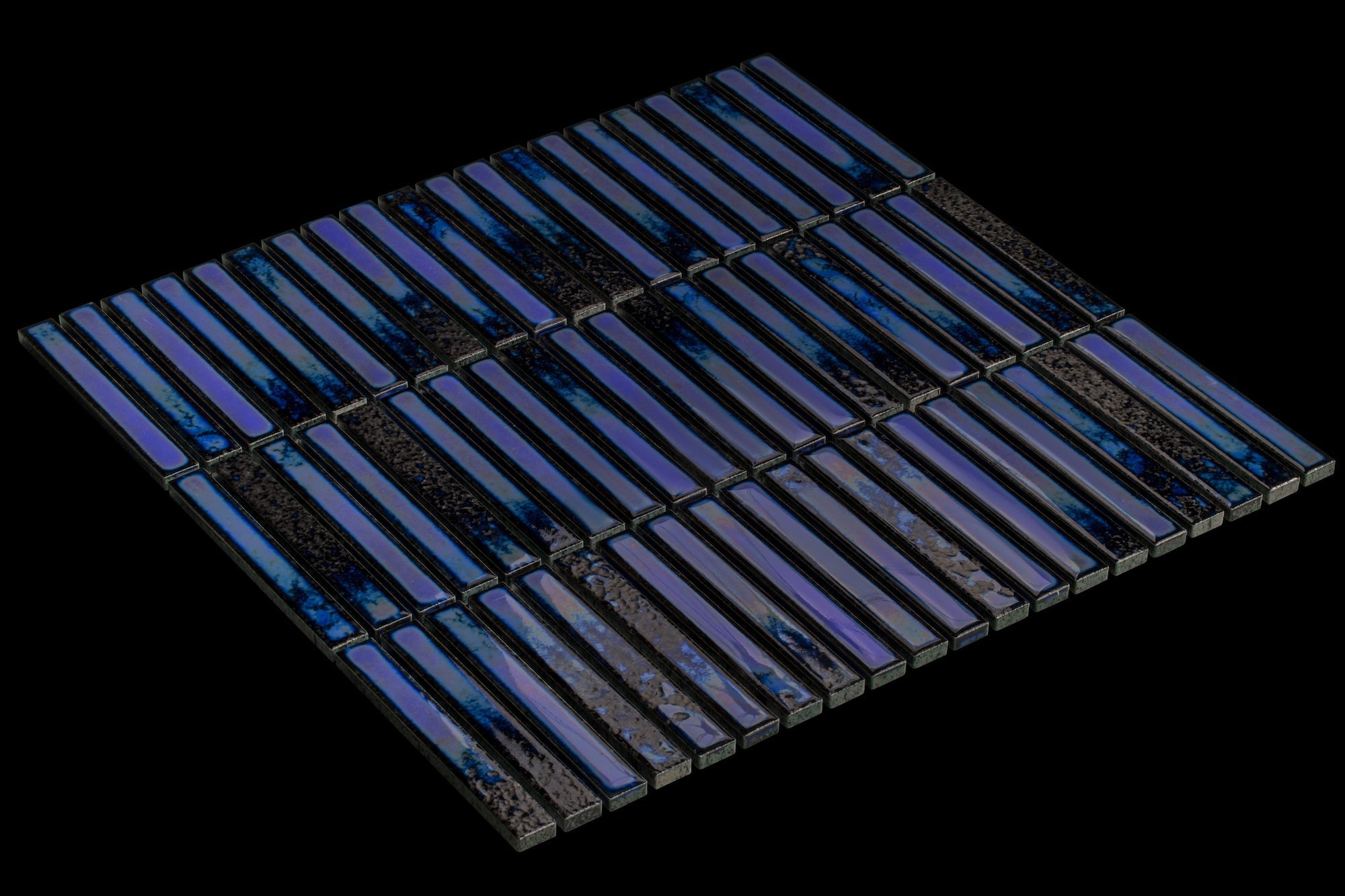 Japanese ceramic wall tiles Yohen Sample - Japanese Porcelain Wall Tile (UAE) in Dark Blue Mix from Mittsu Japanese Tiles