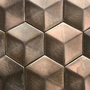 Japanese ceramic wall tiles Model Six Sample in Metallic Silvery Black from Mittsu Japanese Tiles