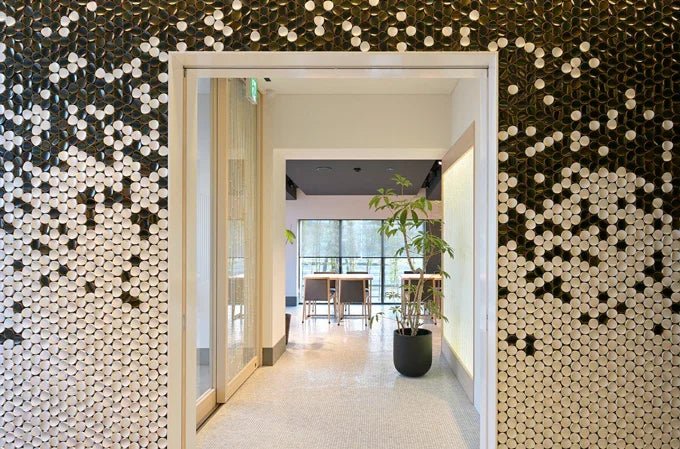 Japanese ceramic wall tiles Moon in White Glaze from Mittsu Japanese Tiles