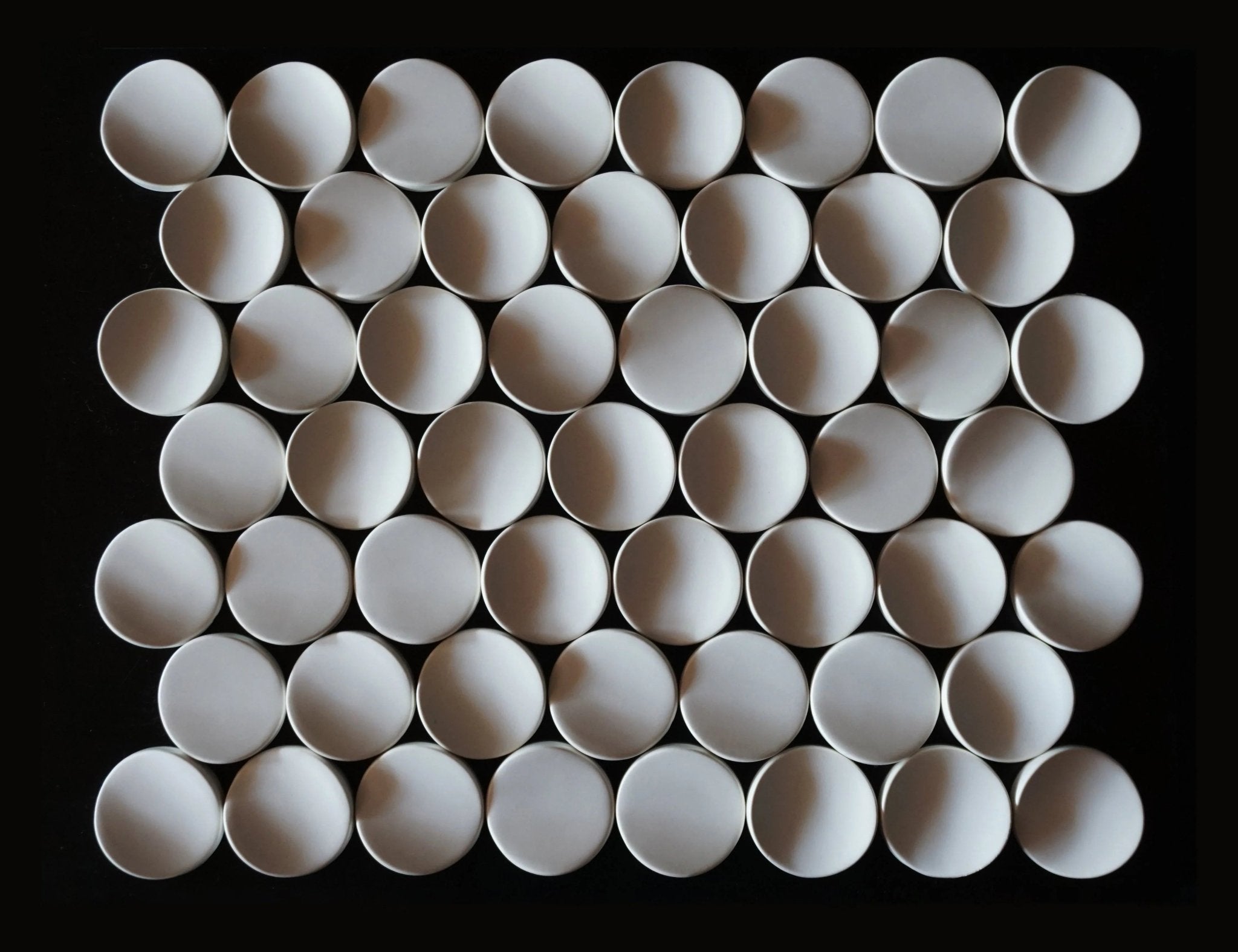 Japanese ceramic wall tiles Moon in White Glaze from Mittsu Japanese Tiles
