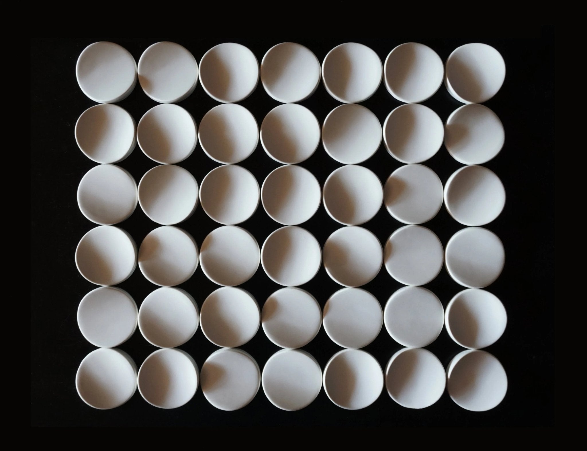 Japanese ceramic wall tiles Moon Sample in White Glaze from Mittsu Japanese Tiles