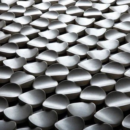 Japanese ceramic wall tiles Moon Sample in White Glaze from Mittsu Japanese Tiles