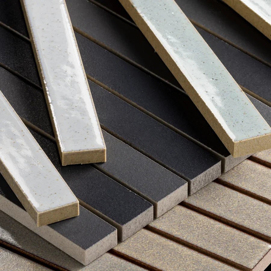 Japanese ceramic wall tiles Nagi Sample in White from Mittsu Japanese Tiles