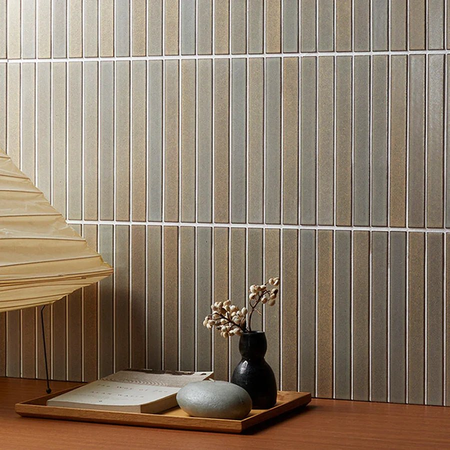 Japanese ceramic wall tiles Nagi Sample in White from Mittsu Japanese Tiles