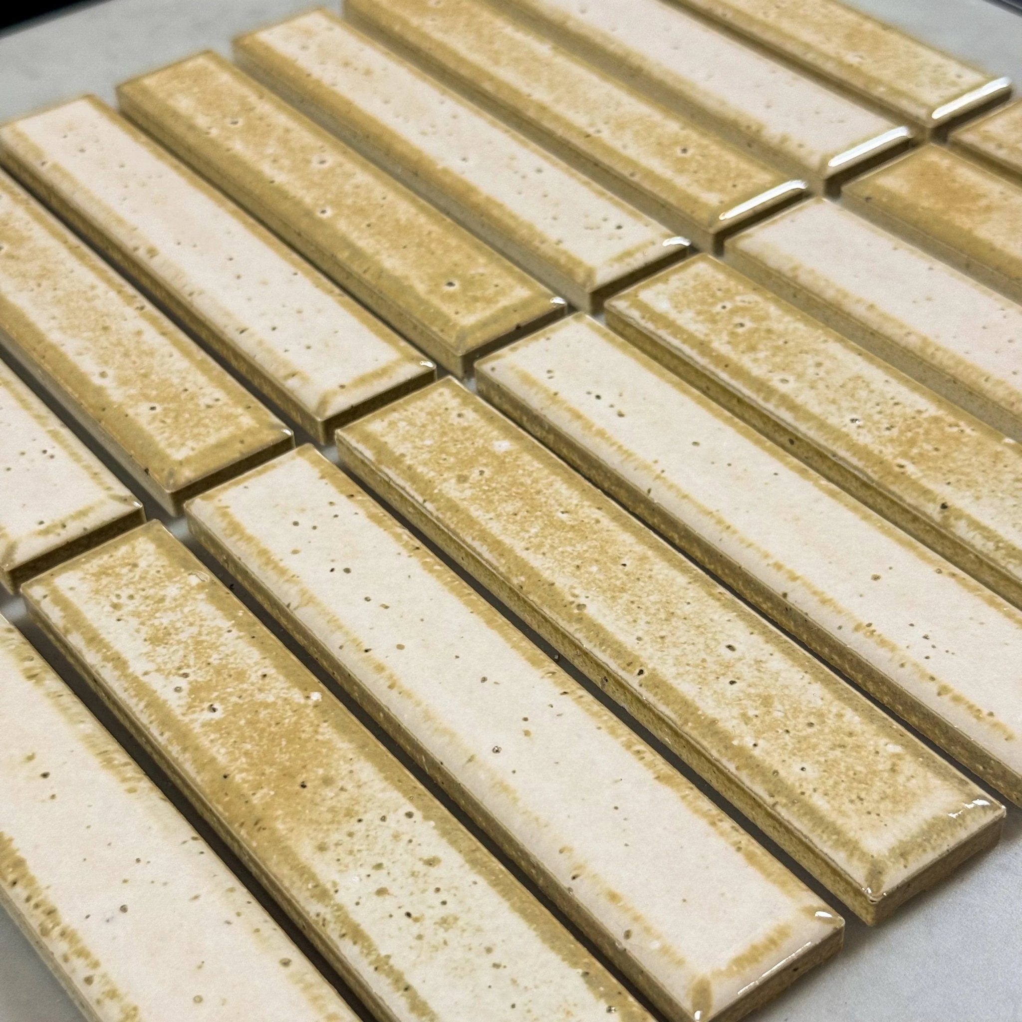 Japanese ceramic wall tiles Nakaba in Drifted Sand from Mittsu Japanese Tiles