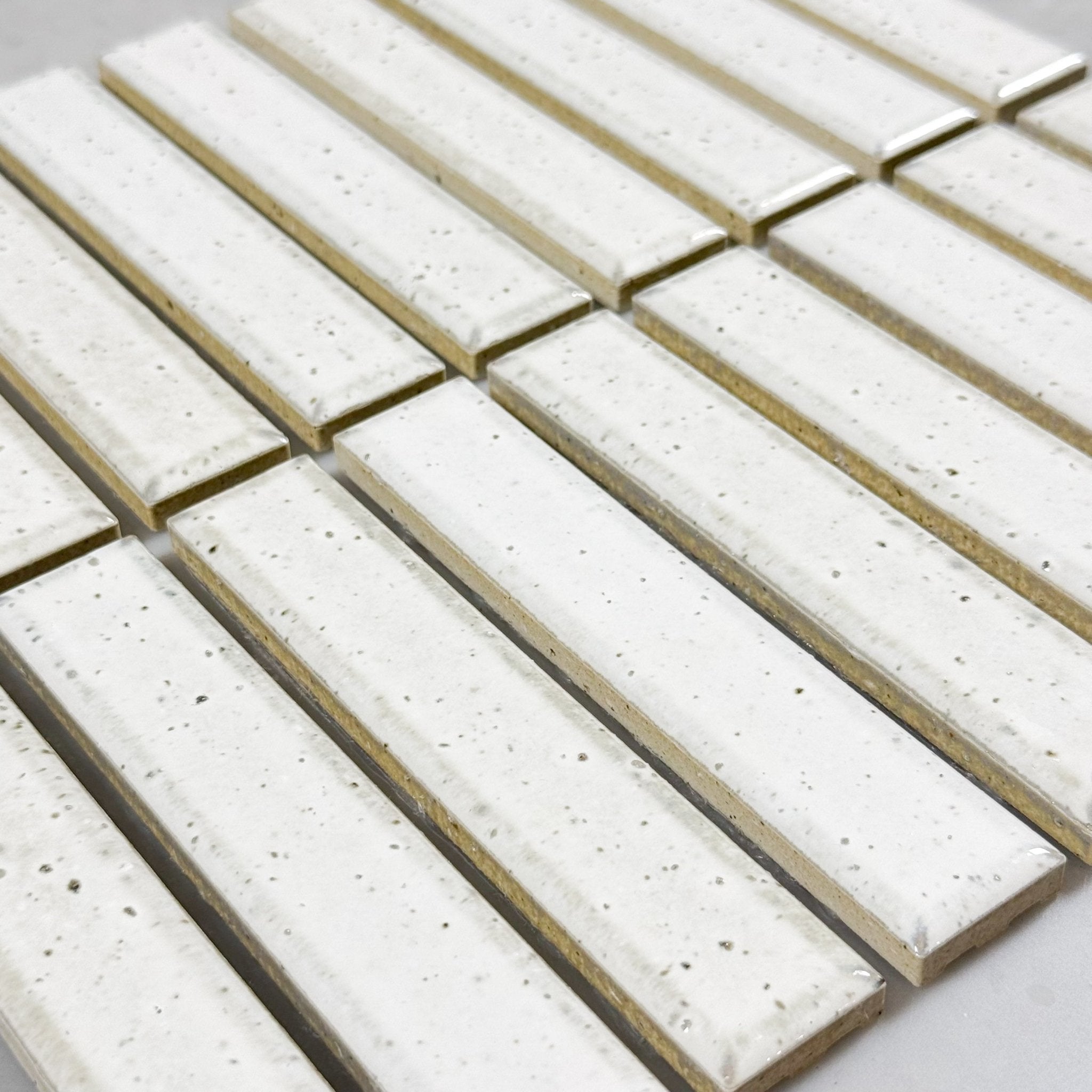 Japanese ceramic wall tiles Nakaba Sample in Oyster Frost from Mittsu Japanese Tiles
