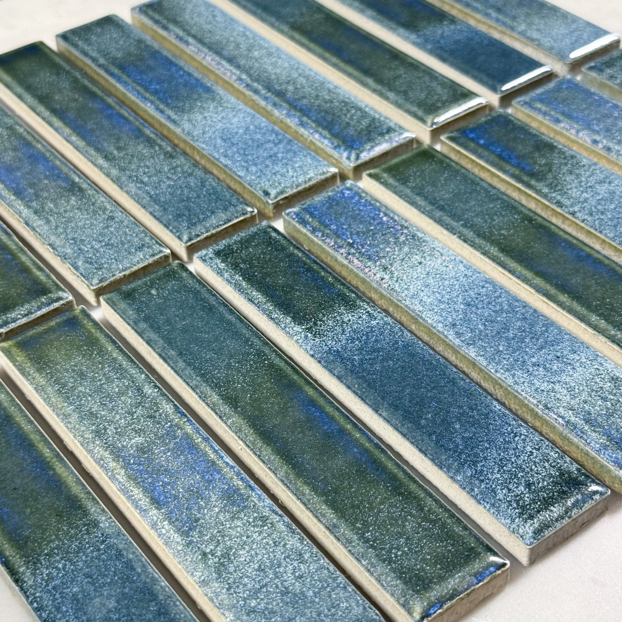 Japanese ceramic wall tiles Nakaba Sample in Aurora Coast from Mittsu Japanese Tiles