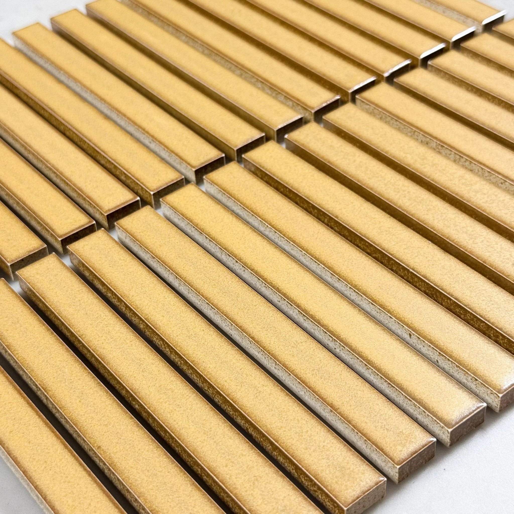 Japanese ceramic wall tiles Nigi Sample in Sakin from Mittsu Japanese Tiles