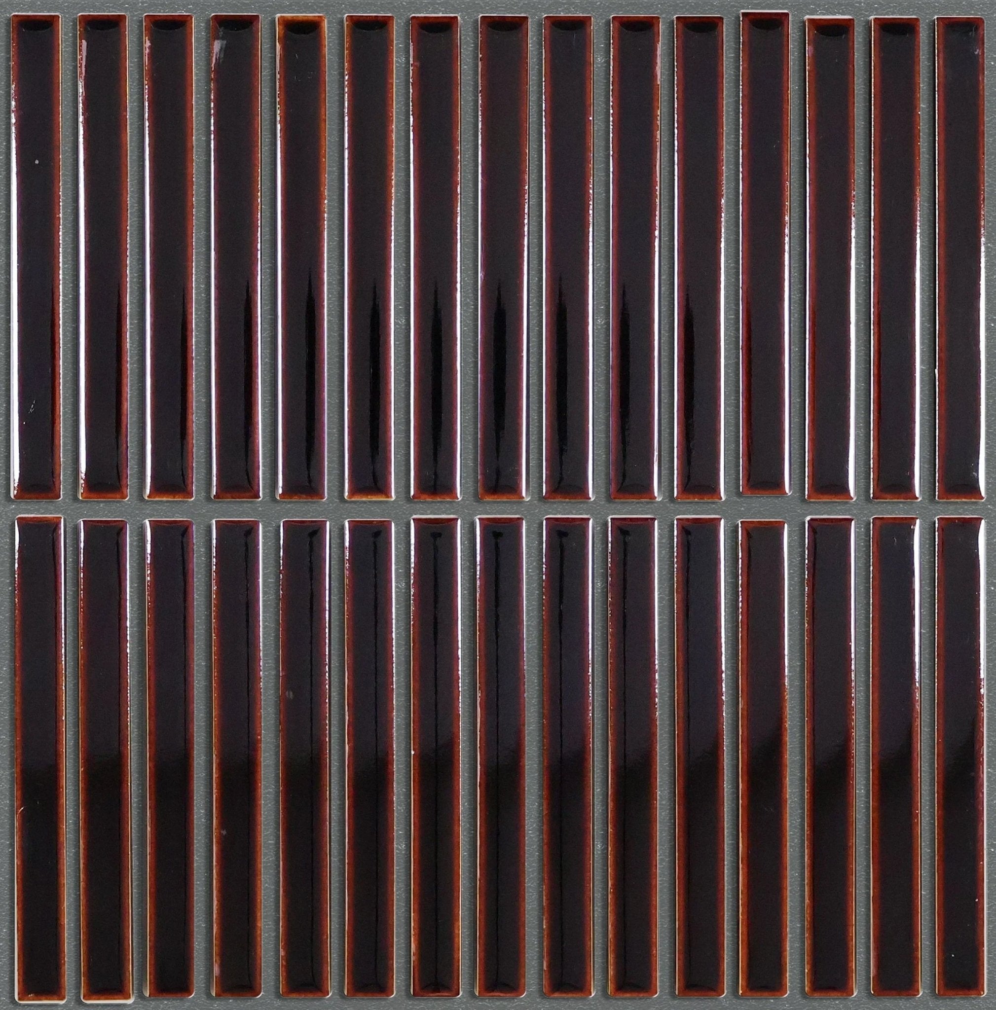 Japanese ceramic wall tiles Nigi Sample in Cha from Mittsu Japanese Tiles