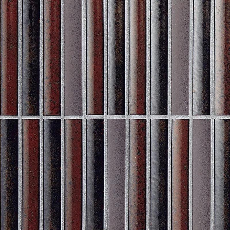 Japanese ceramic wall tiles Sairin in Brown Mix from Mittsu Japanese Tiles