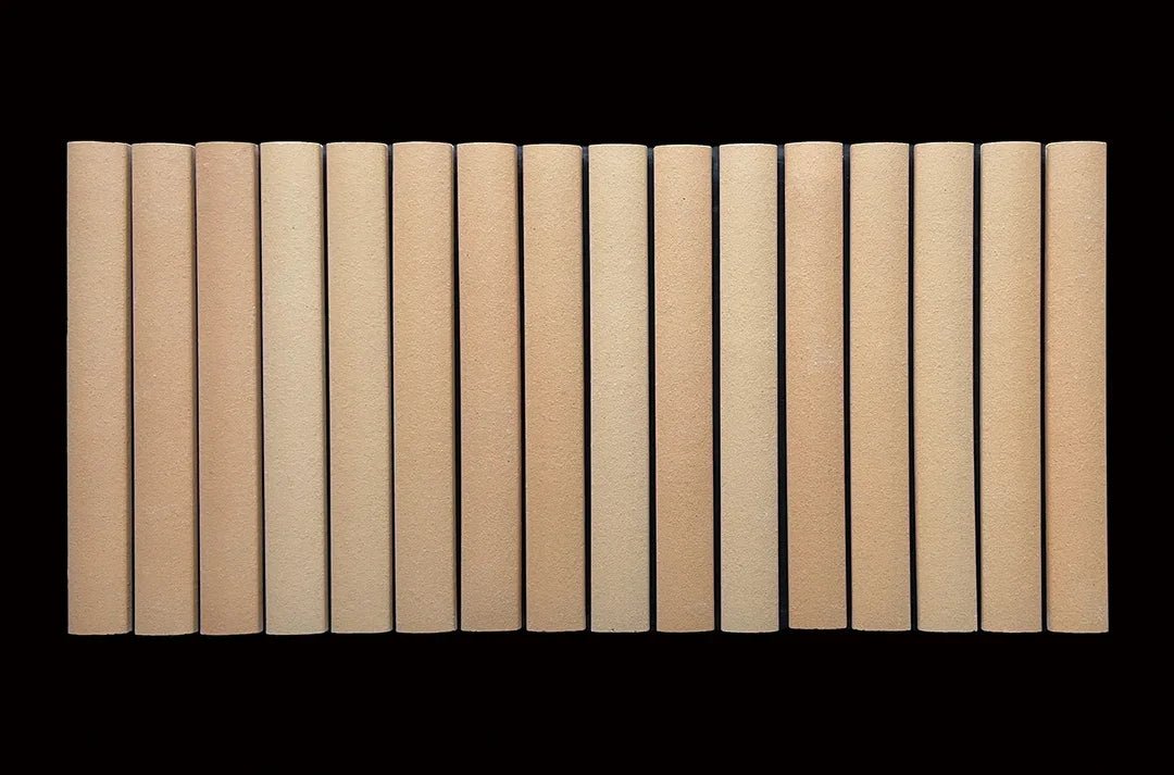 Japanese ceramic wall tiles Taki in Haniwa Clay from Mittsu Japanese Tiles