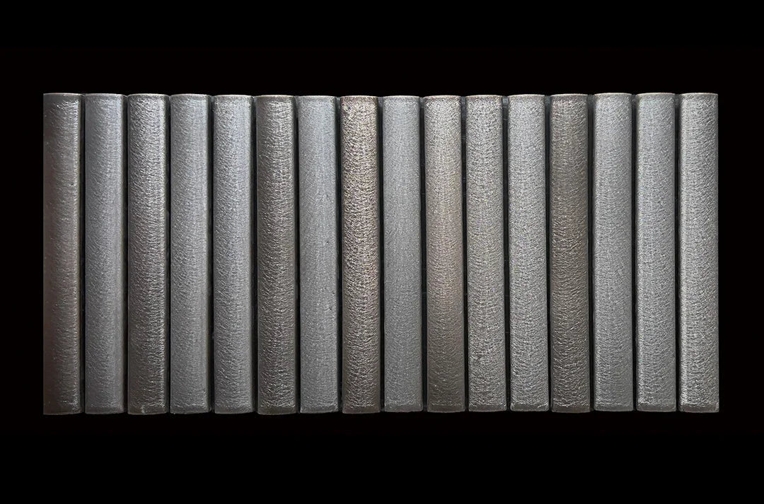 Japanese ceramic wall tiles Taki in Metallic Silvery Black from Mittsu Japanese Tiles