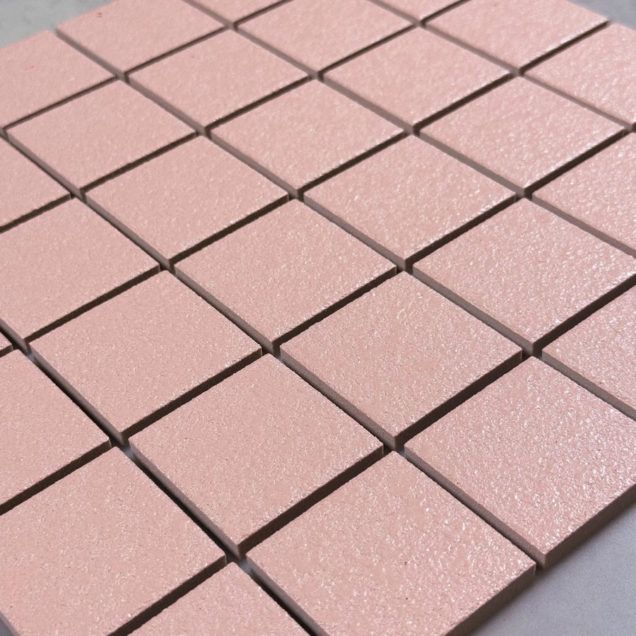 Japanese ceramic wall tiles Tanjun Sample in Salmon from Mittsu Japanese Tiles