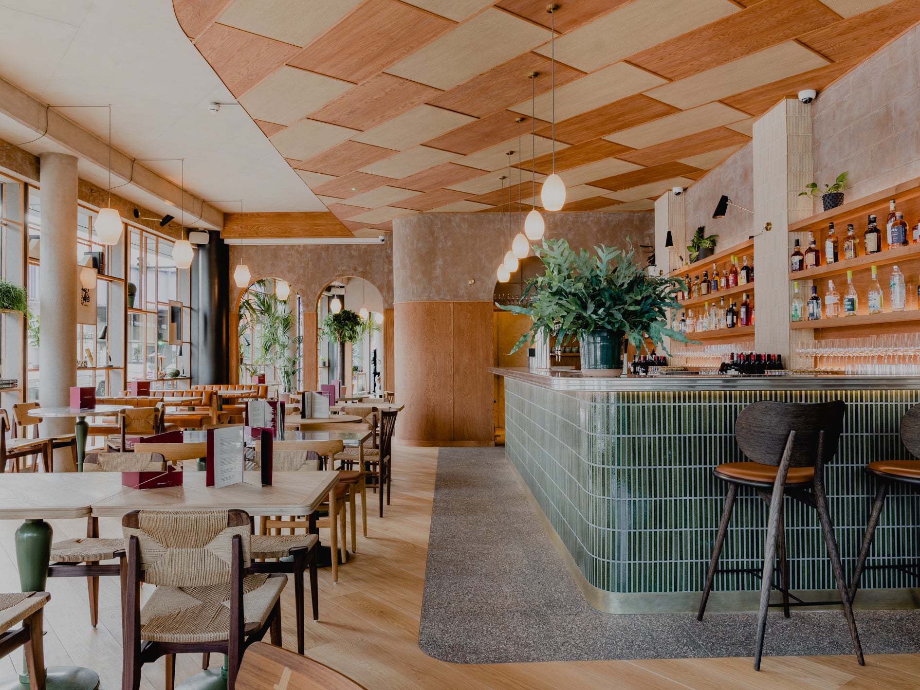 The Broadcaster London with Kaji Border Japanese porcelain tiles